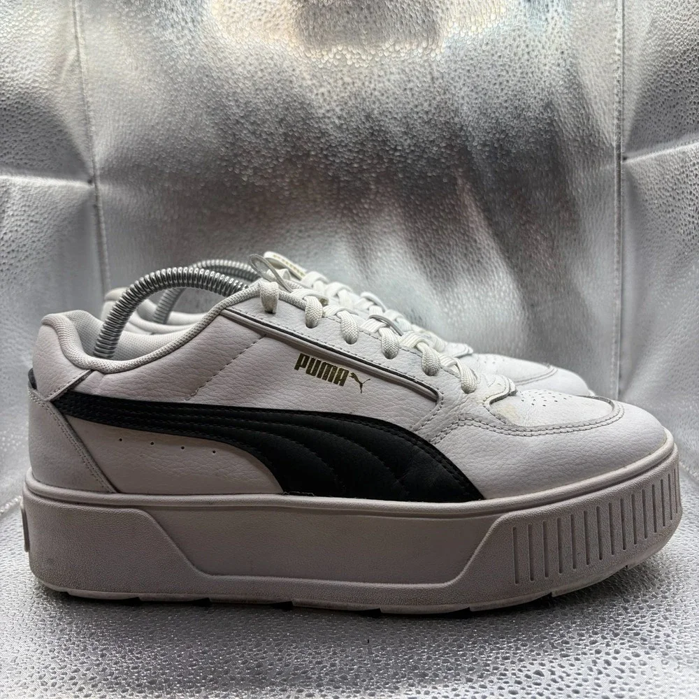 Size 10 Puma Karmen Rebelle White Black Womens Platform Sneaker Shoes 387212-02